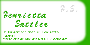 henrietta sattler business card